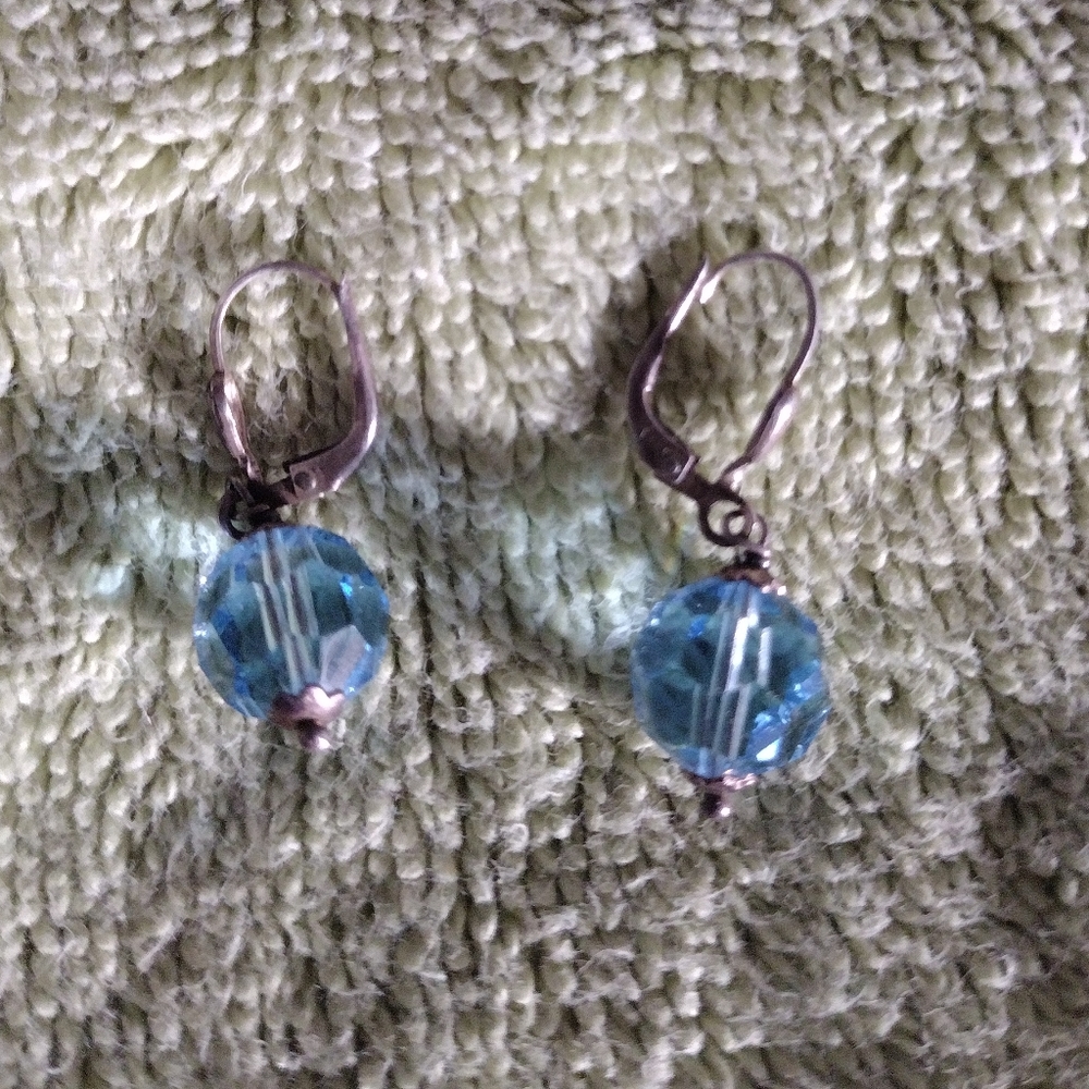 Light Blue Earrings, Aquamarine Crystal Earrings, Blue Swarovski Crystal Earring